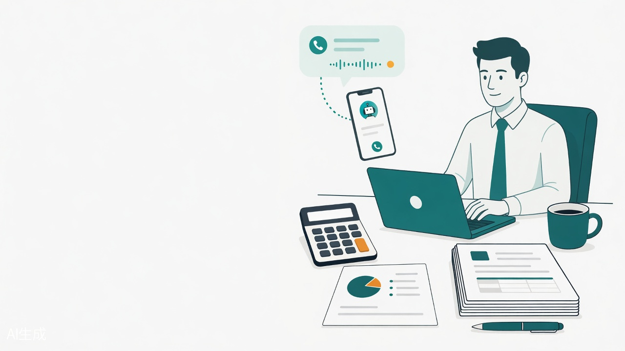 CPA at desk with documents while a call is handled